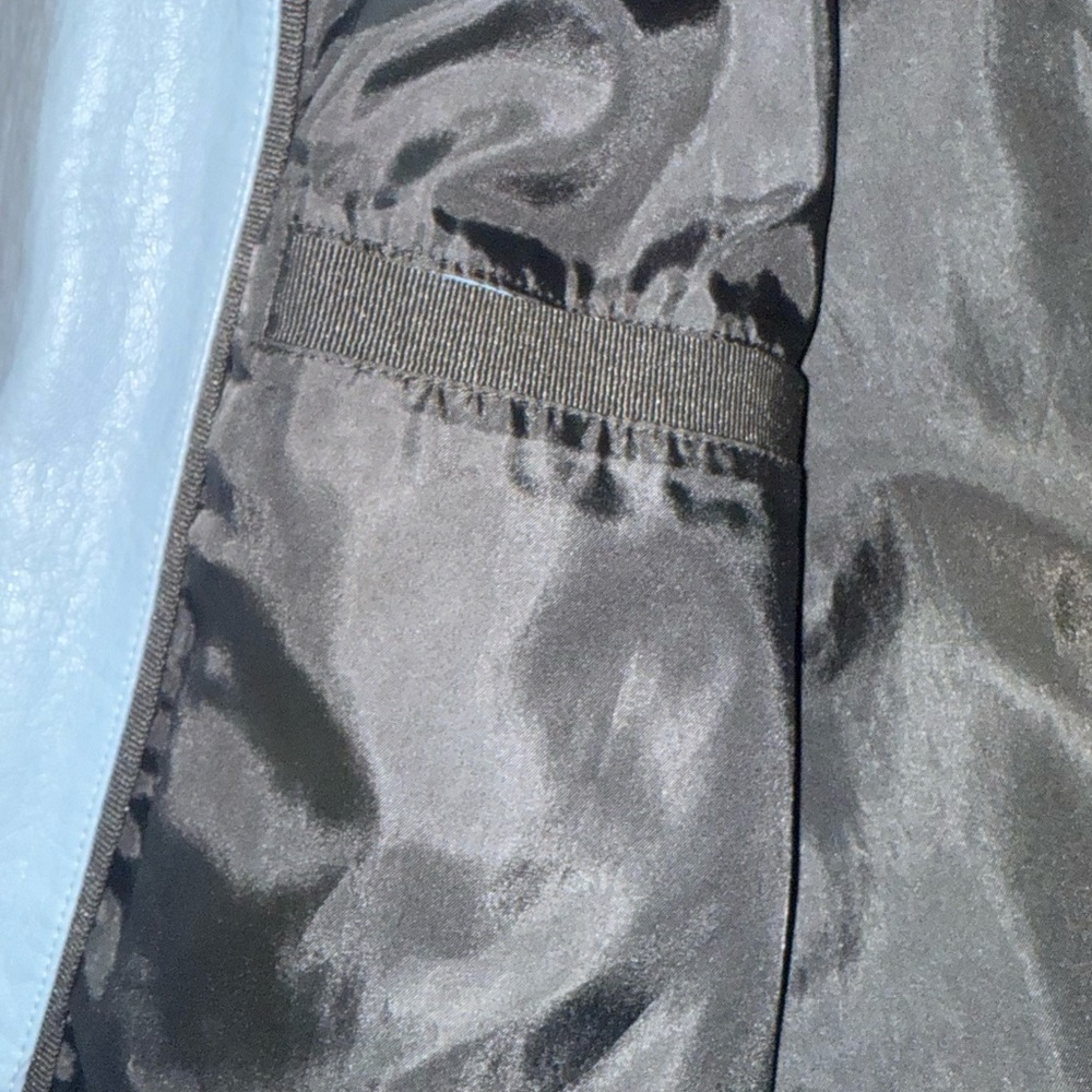 NWOT Zara Light Blue Bomber Jacket with Black Trim - Picture 6 of 6